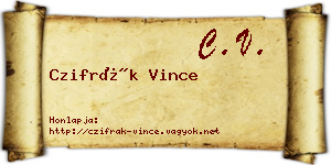 Czifrák Vince névjegykártya